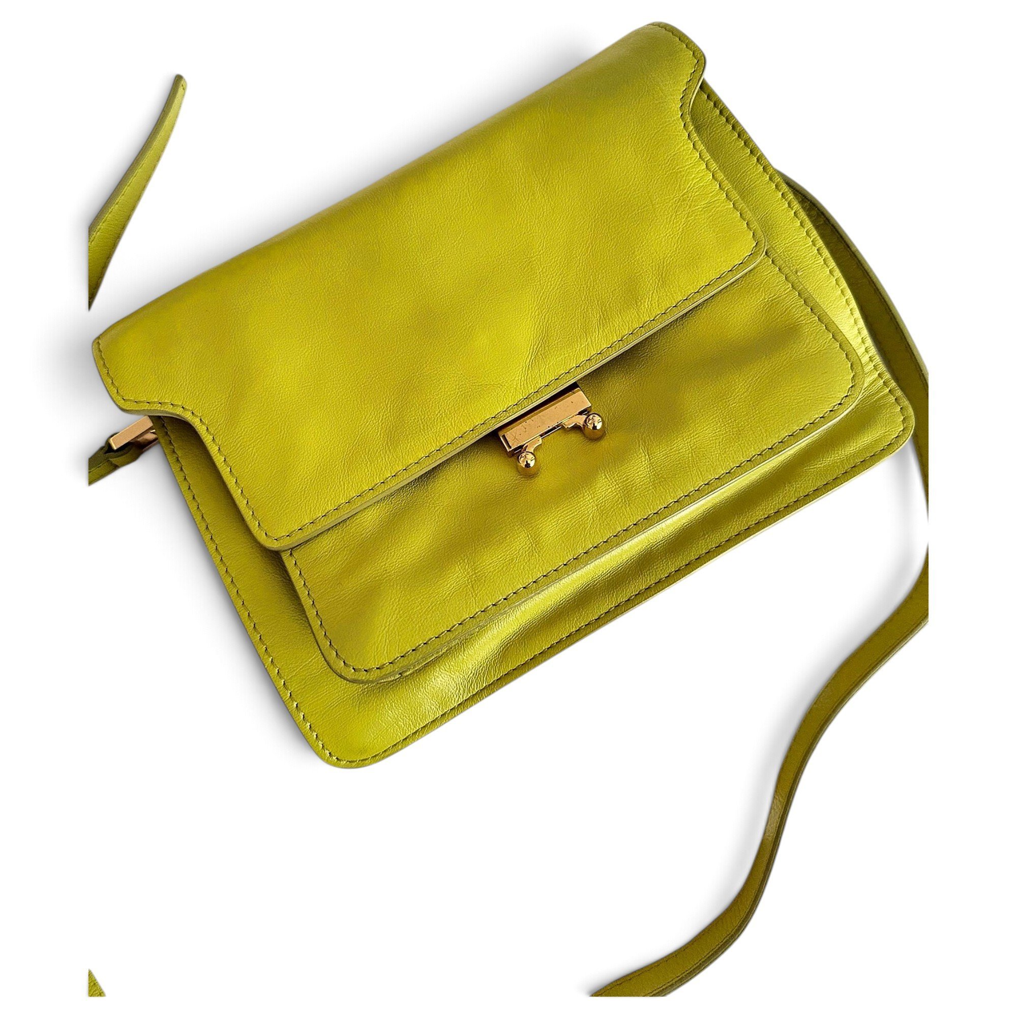Trunk leather crossbody bag