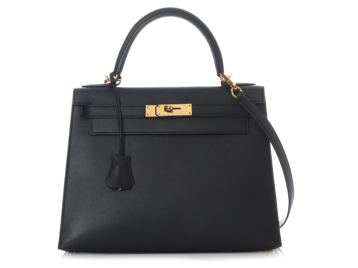 Hermès Black Sombrero Kelly 28