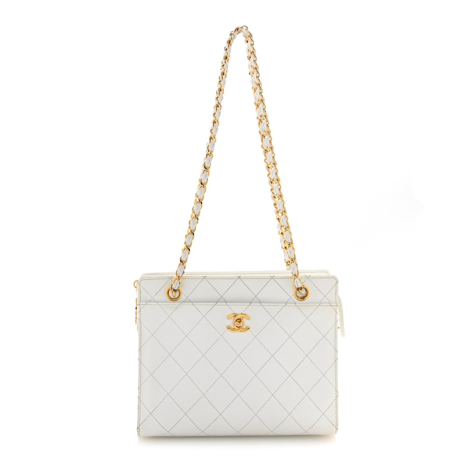 Chanel Caviar Quilted Shoulder Bag White