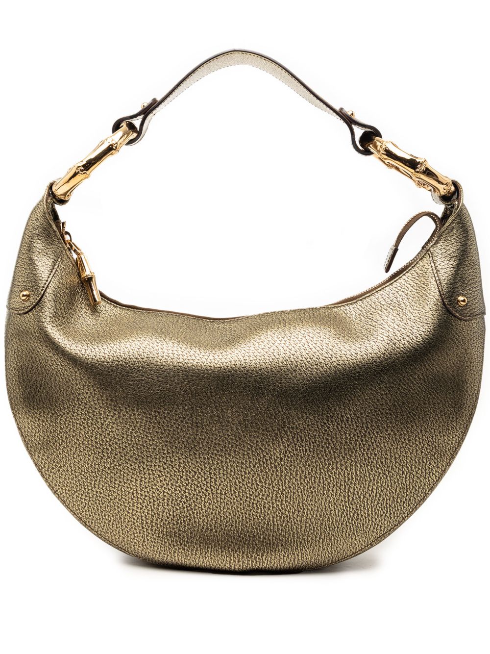 2000-2015 Medium Metallic Leather Bamboo Ring hobo bag