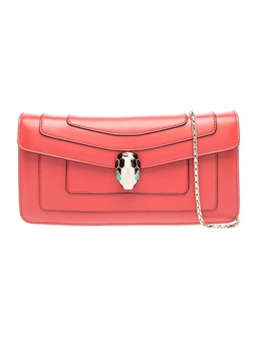 Leather Calfskin Serpenti Forever Flap Crossbody Red MM