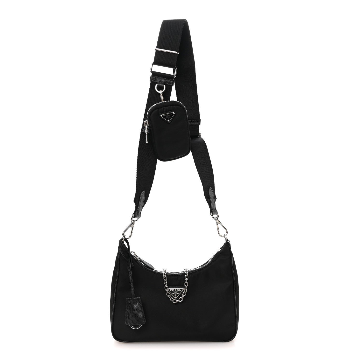 Prada Nylon Re-Edition 2005 Shoulder Bag Black Black