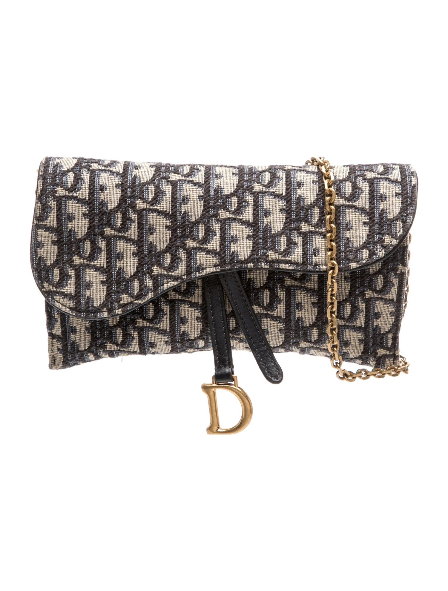 Oblique Jacquard Wallet on Chain Vintage