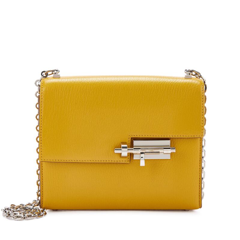 Hermes Moutarde Chèvre Mini Verrou 17 Palladium Hardware, 2018
