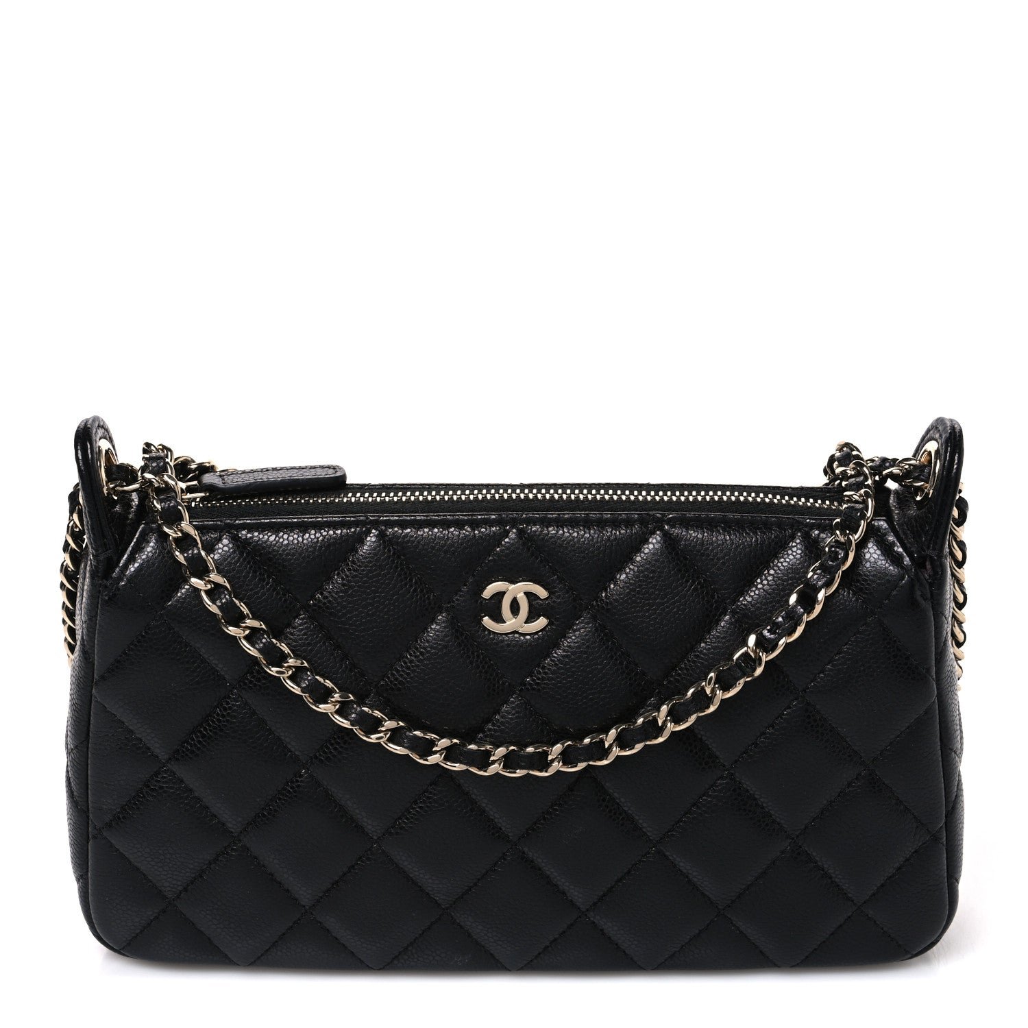 Chanel Caviar Quilted Purse With Chain Black