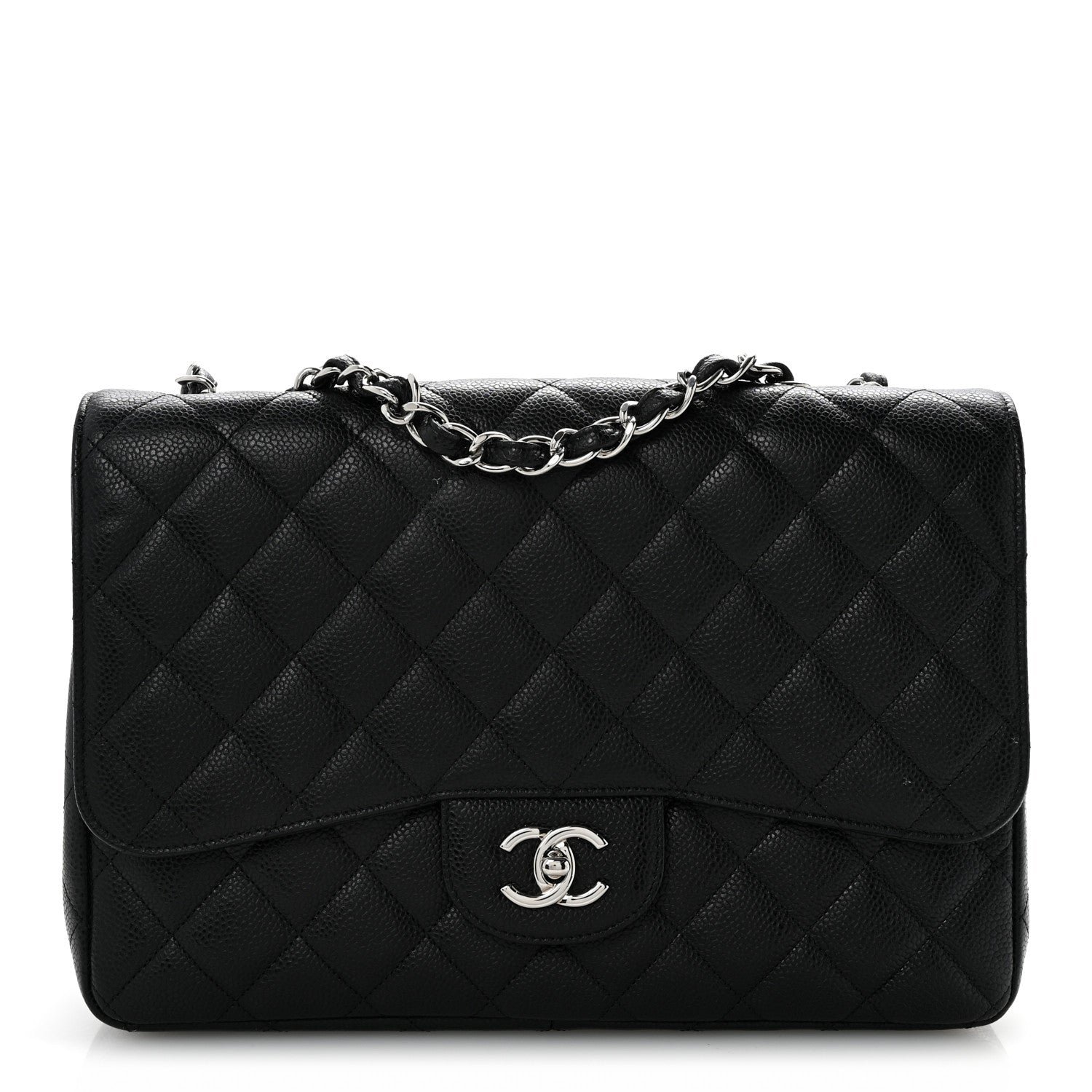 Chanel Caviar Quilted Jumbo Single Flap Black