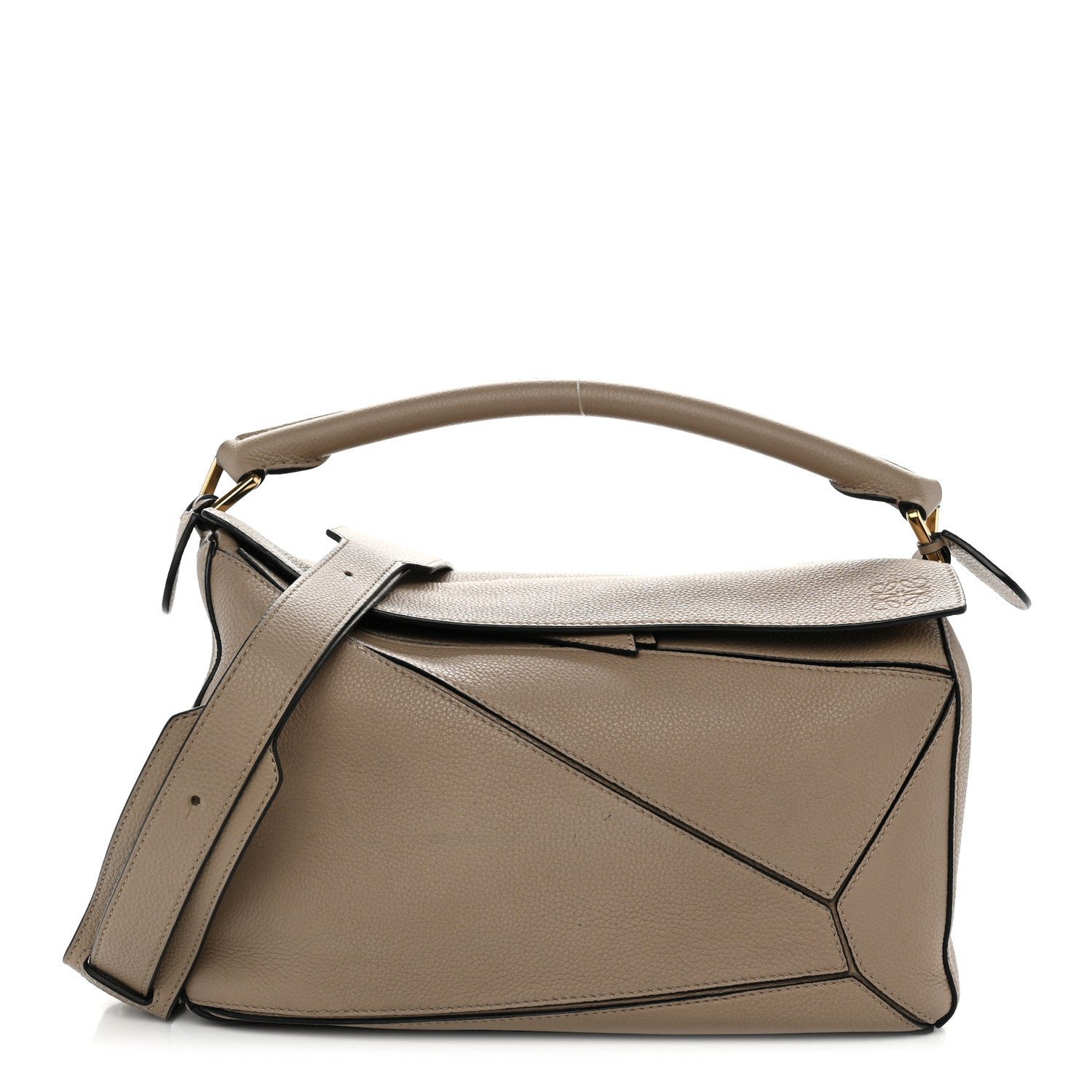 Loewe Grained Calfskin Medium Puzzle Bag Sand