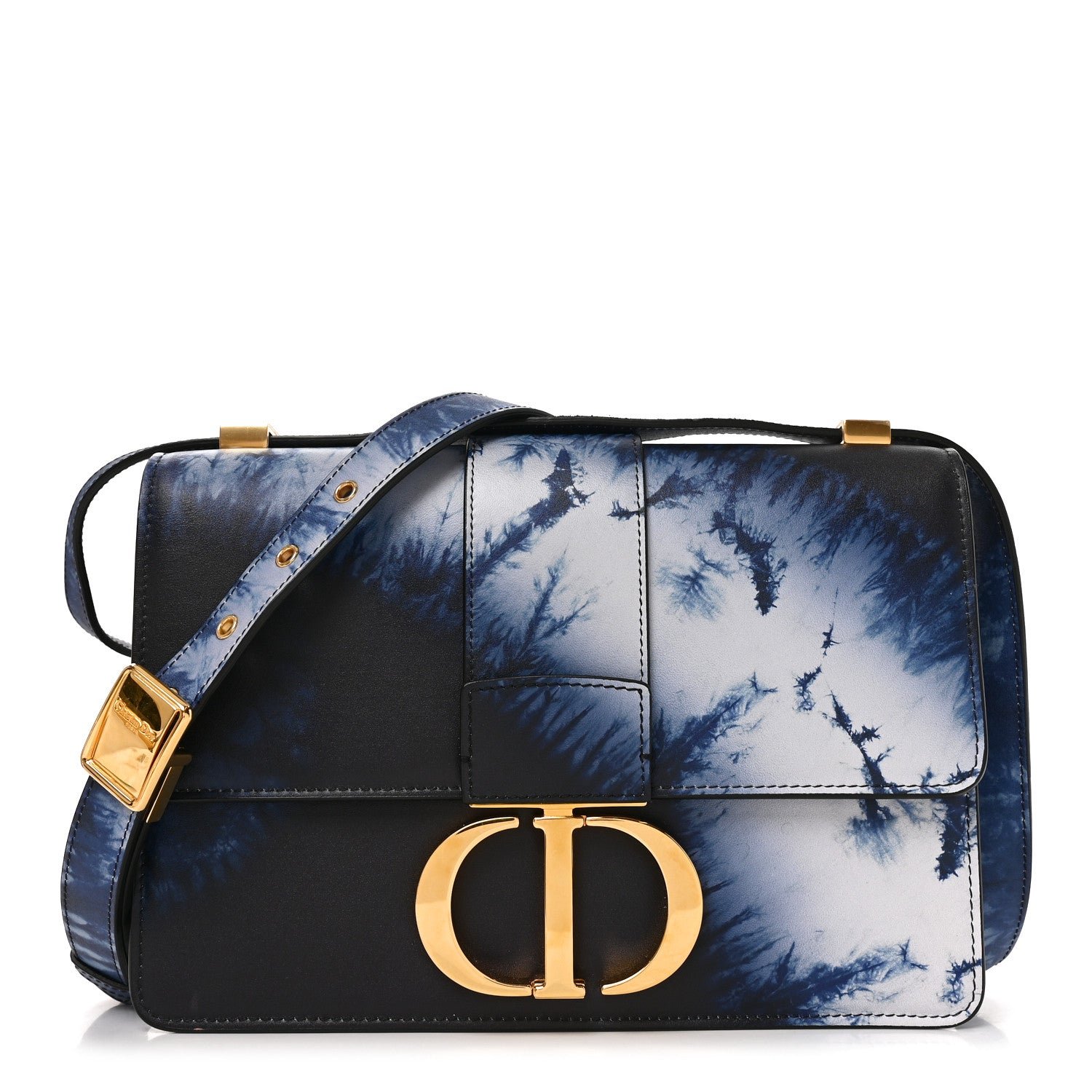 Christian Dior Box Calfskin Tie Dye 30 Montaigne Flap Bag Multicolor