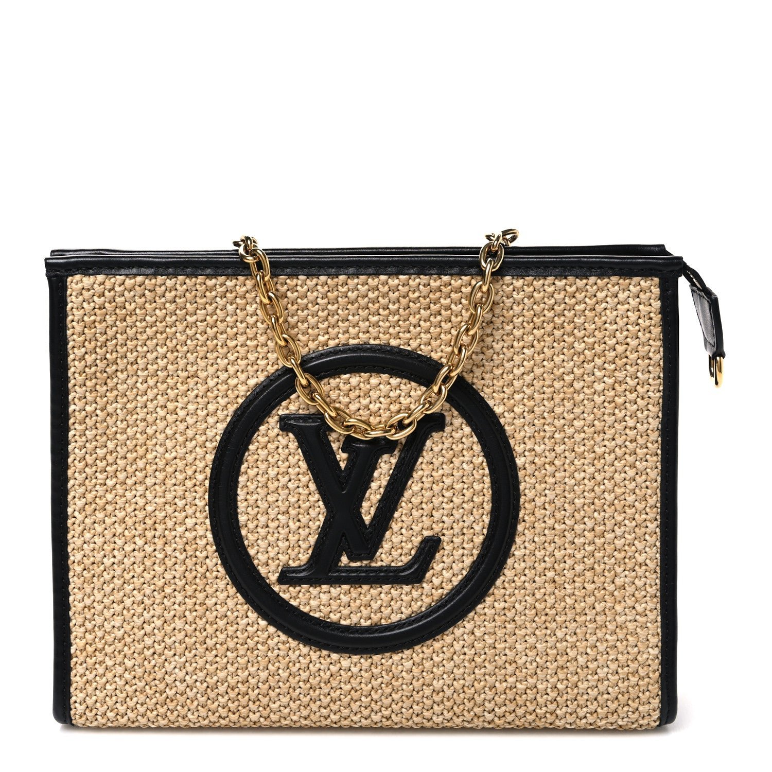 Louis Vuitton Raffia Calfskin Monogram Giant Pouch