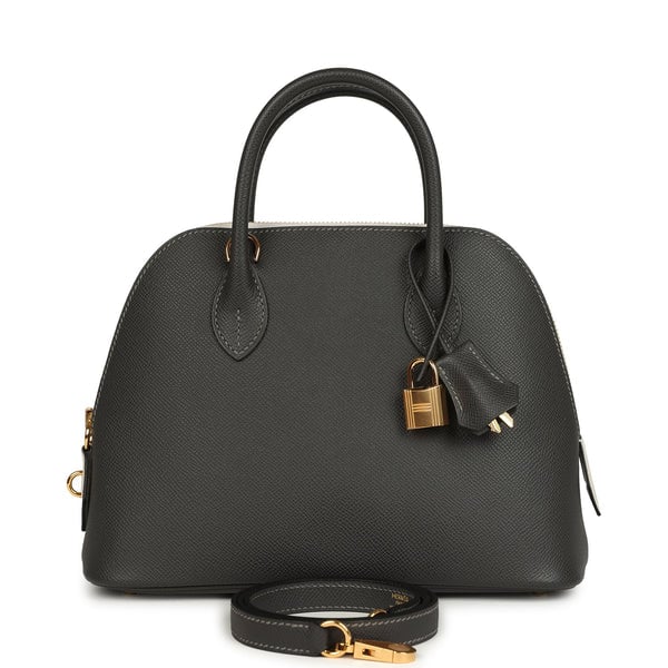 Hermes Hermes 1923 Bolide 25 Graphite and Gris Pale Epsom Gold Hardware
