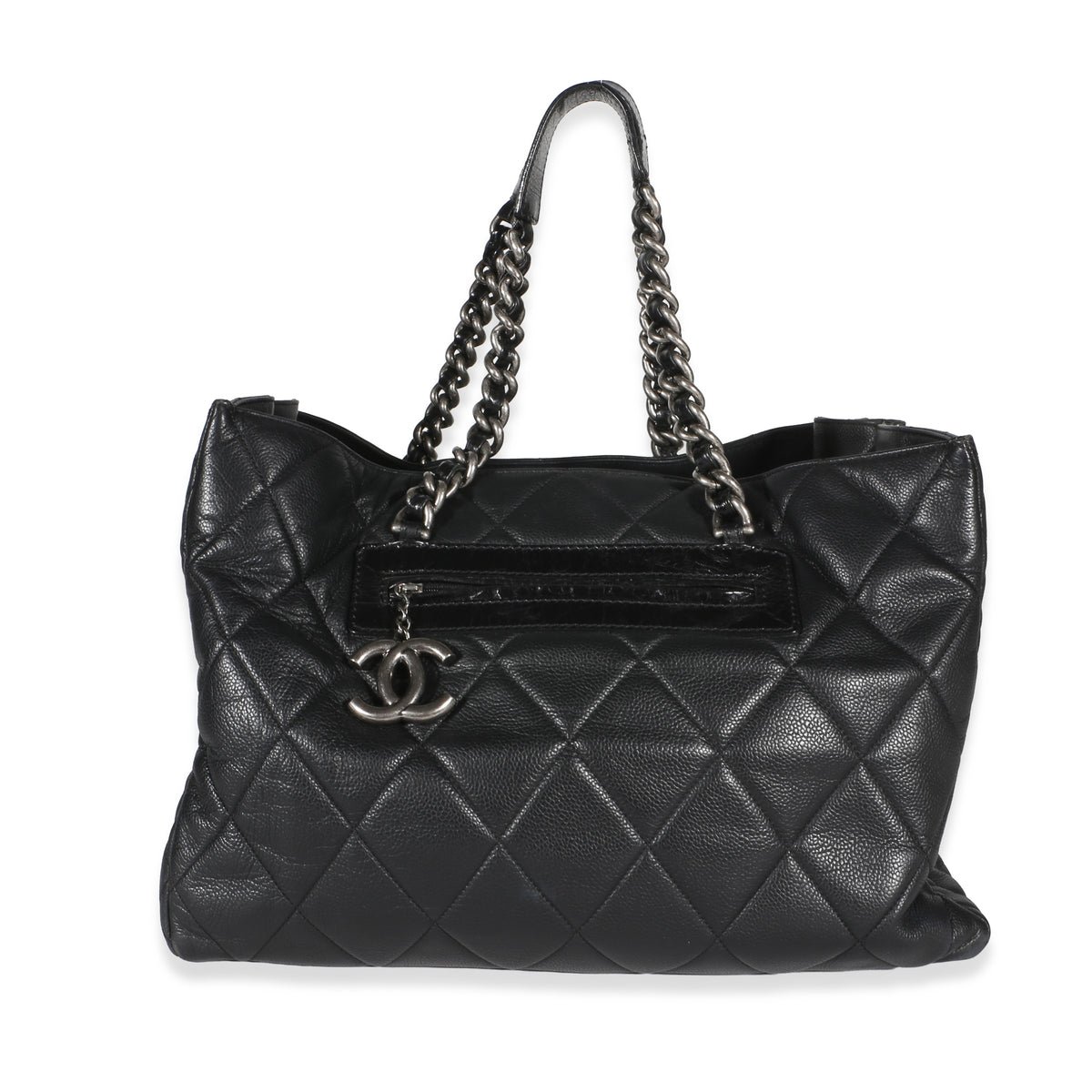 Black Quilted Caviar Coco Casual Tote