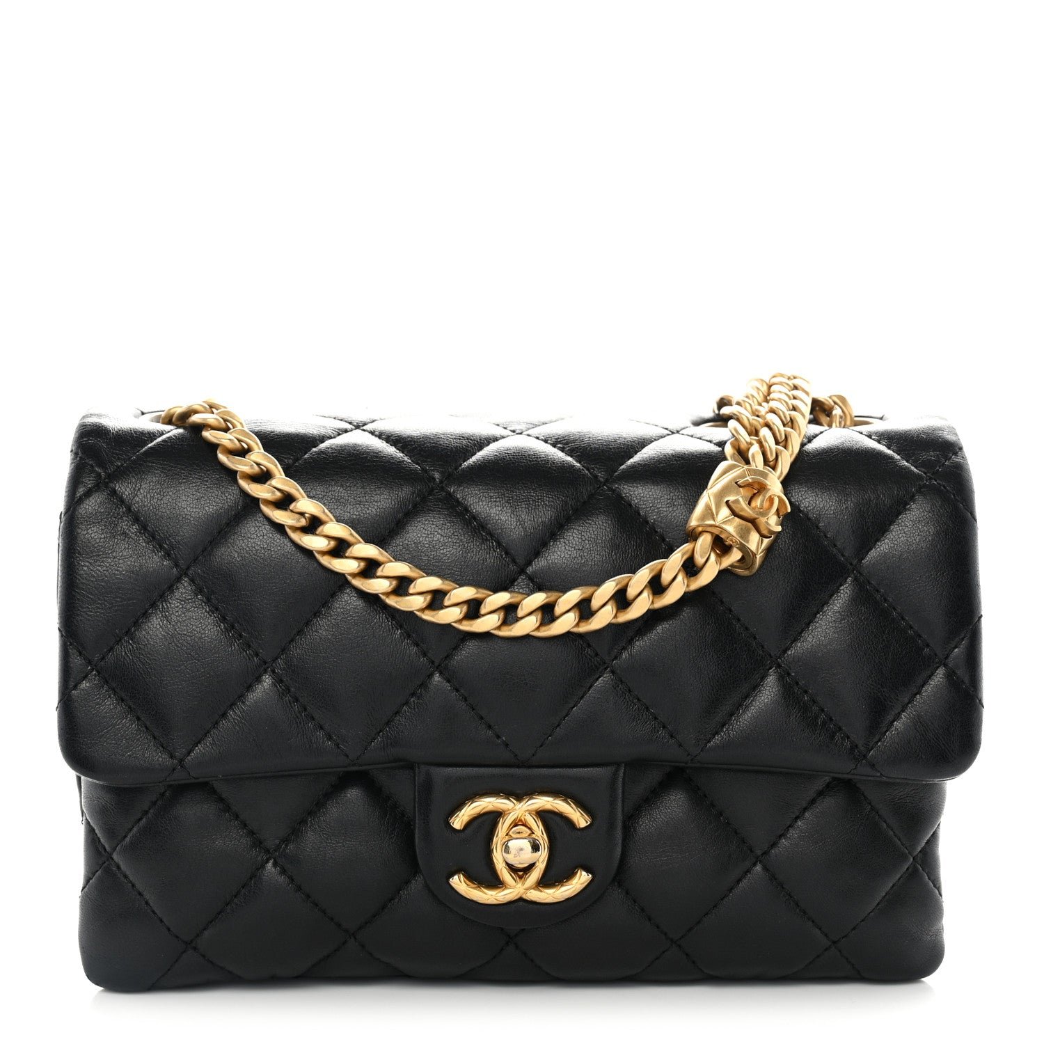 Chanel Lambskin Quilted Small Pillow Crush Flap Black