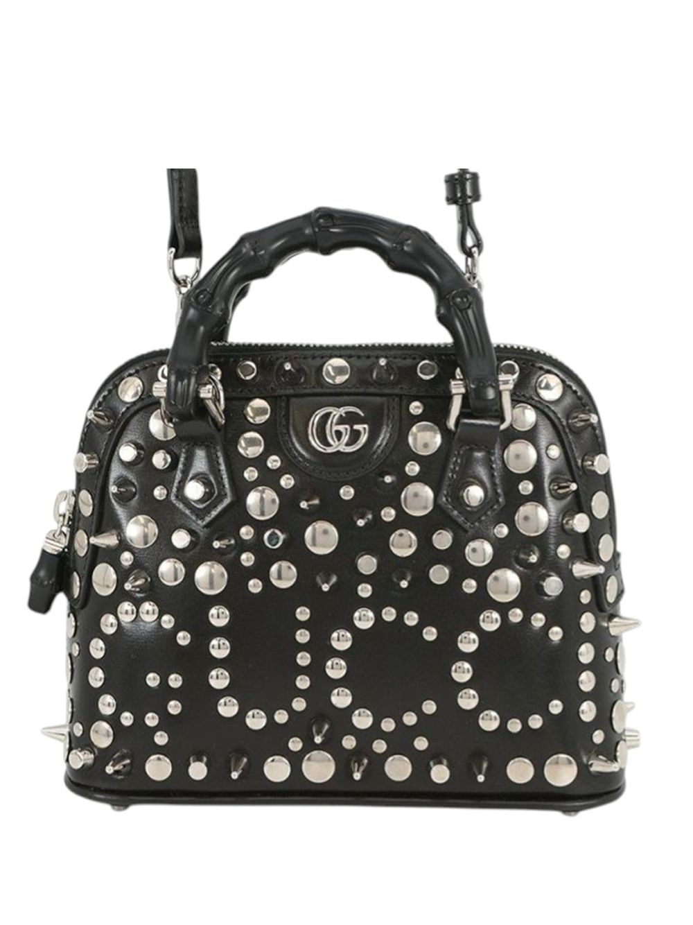2000-2015 Mini Studded Dollar Calfskin Bamboo Diana Dome satchel