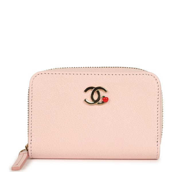 Chanel "Lucky Park" Coin Wallet Light Pink Grained Goatskin Gold Hardware