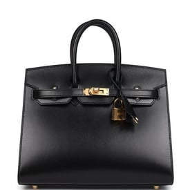 Hermes Hermes Birkin Sellier 25 Black Box Gold Hardware