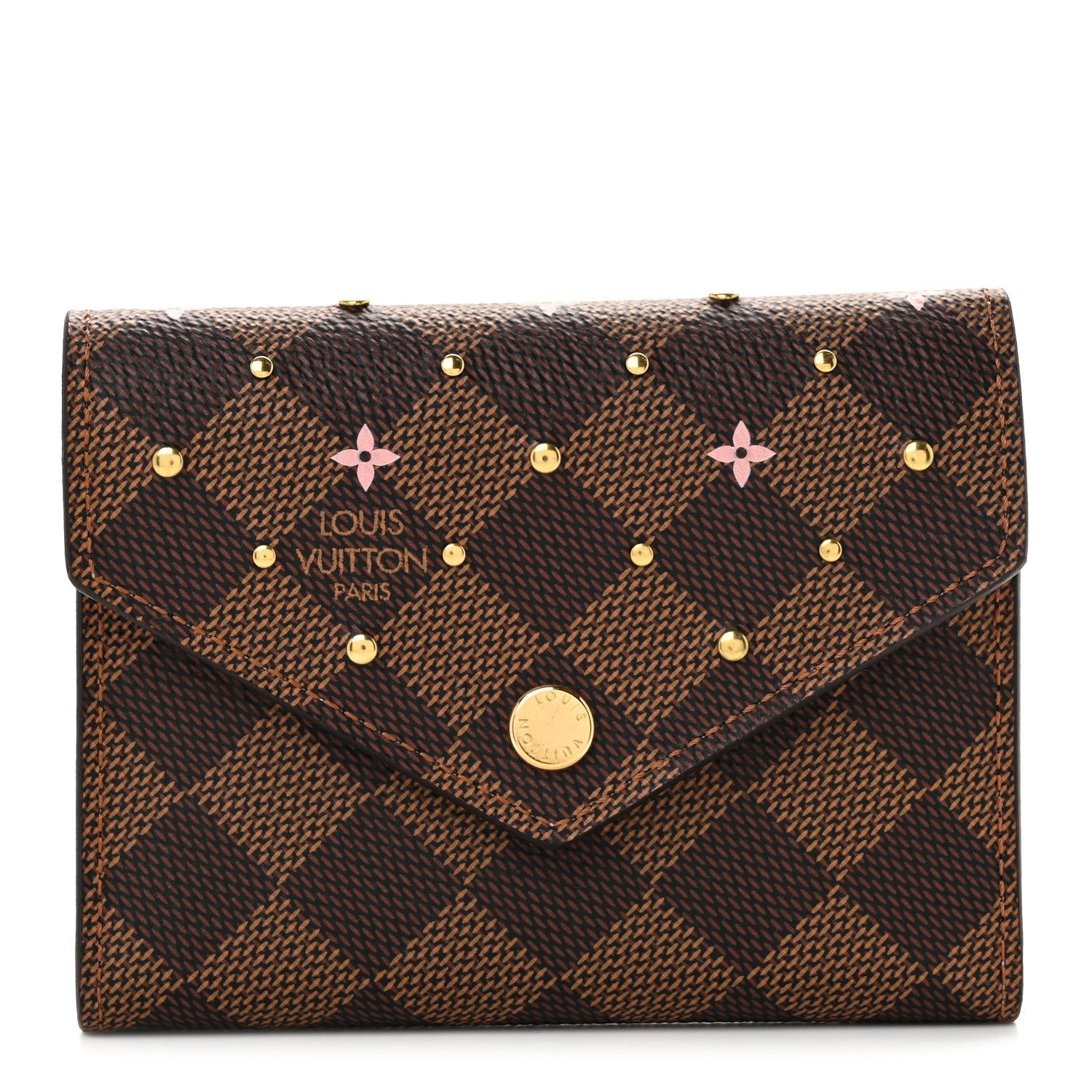Louis Vuitton Damier Ebene Studded Victorine Wallet