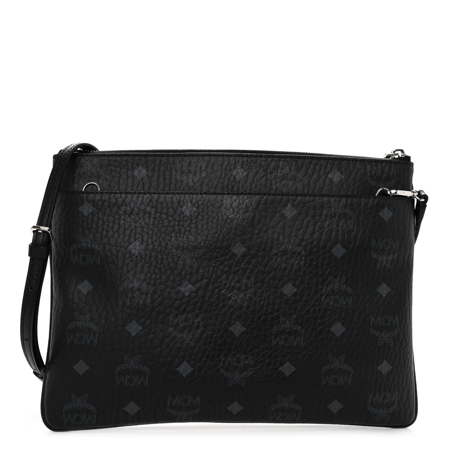 MCM Visetos Medium Crossbody Pouch Black