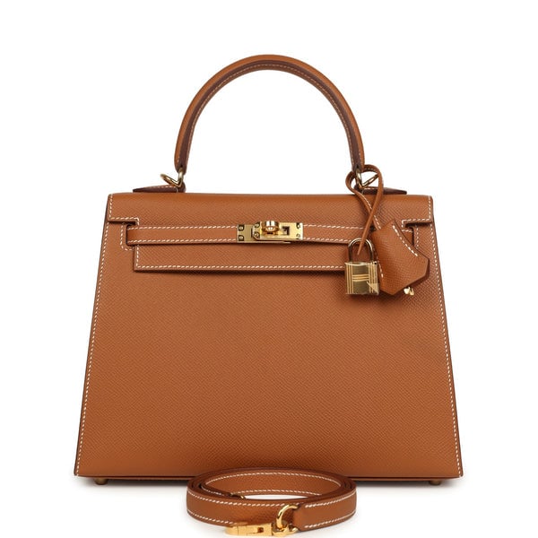 Hermes Kelly Sellier 25 Gold Epsom Gold Hardware