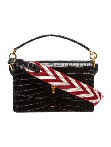 Bally Embossed Leather Top Handle Bag