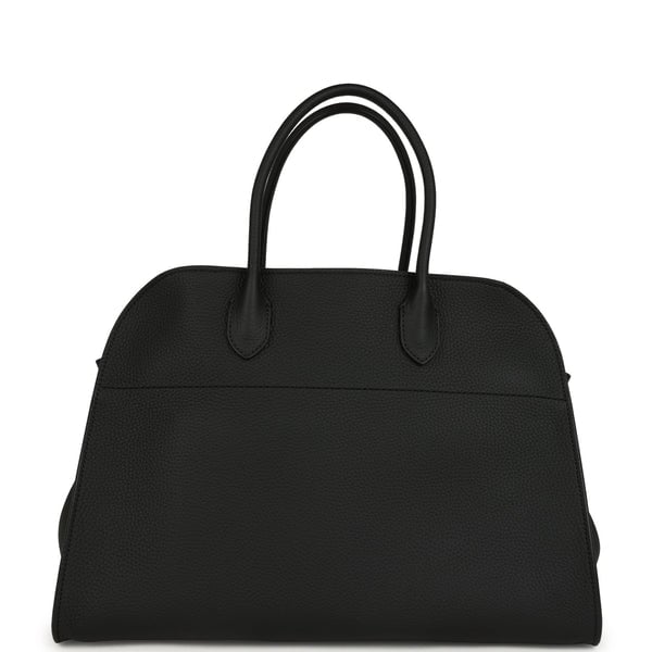 The Row The Row Soft Margaux 15 Bag Black Calfskin Silver Hardware