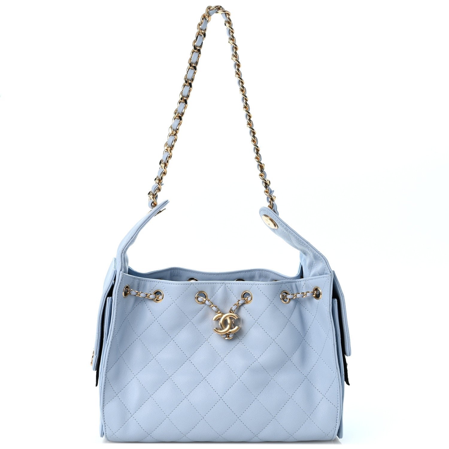 Chanel Caviar Quilted Small Chanel 25 Handbag Light Blue
