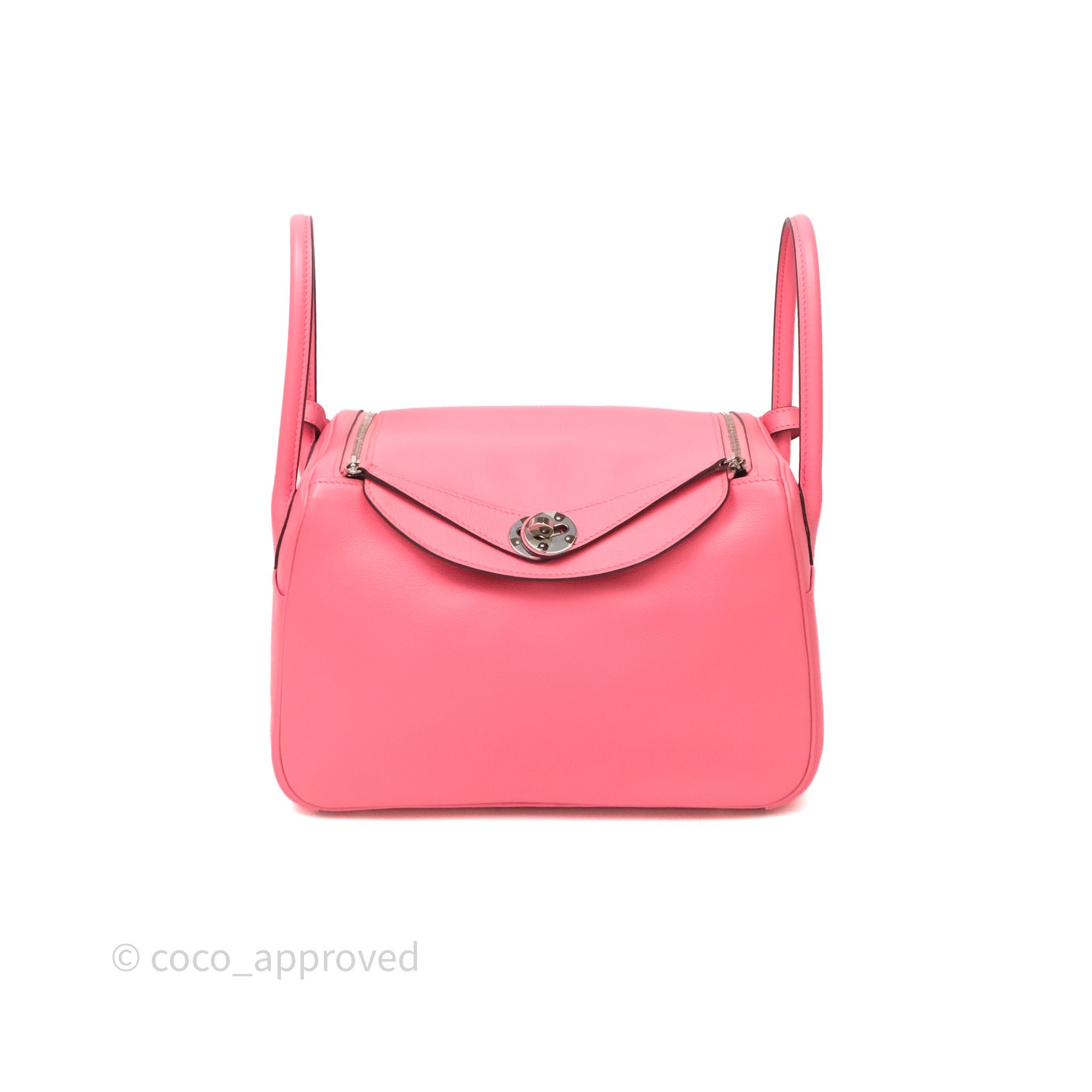 Hermes Lindy 26 Rose Ete K4 Veau Evercolor Palladium Hardware