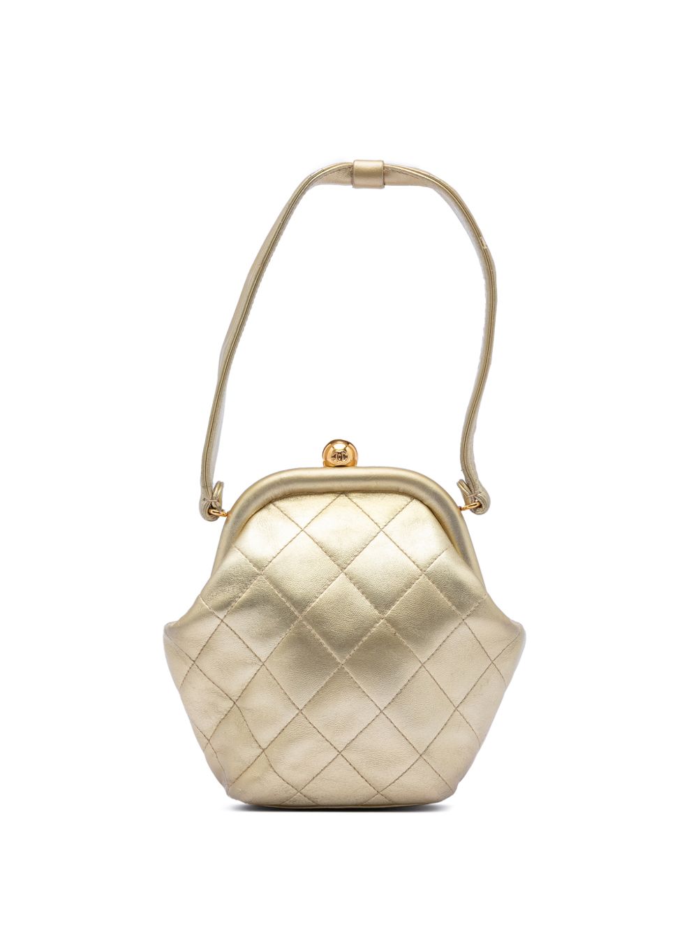 1994-1996 CC Metallic Quilted Lambskin Kisslock Frame handbag