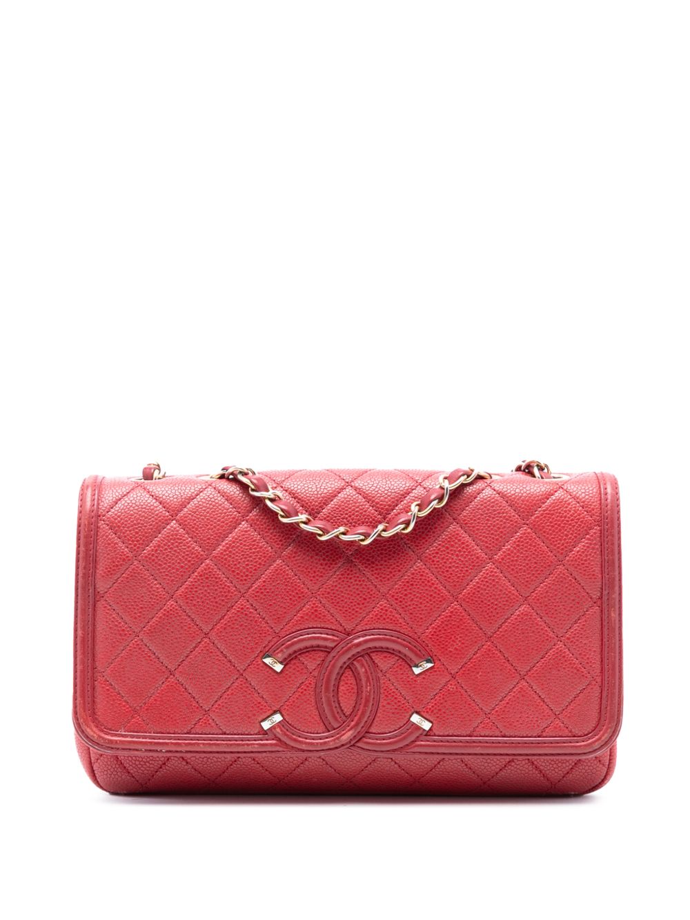 2016-2017 Medium Quilted Caviar CC Filigree Flap shoulder bag