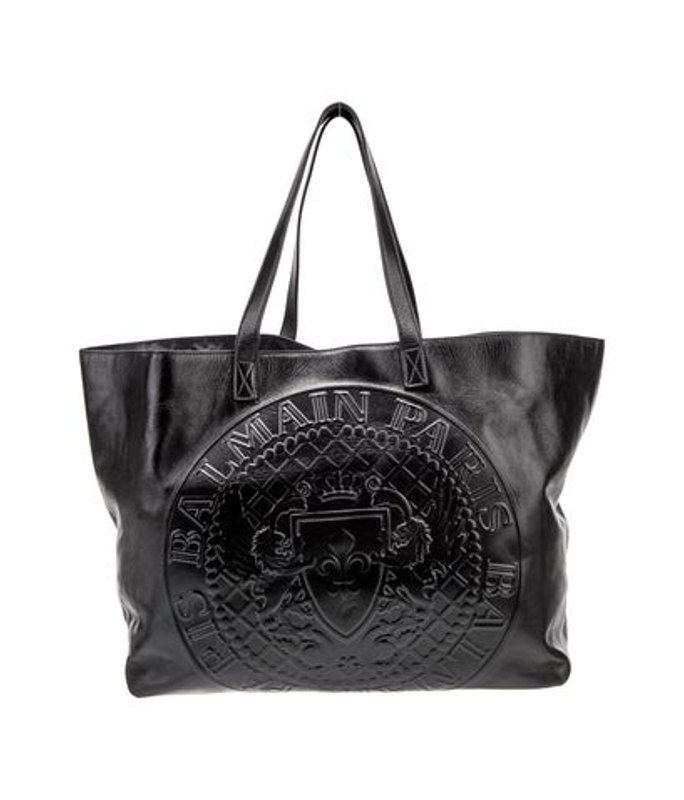 Balmain Embossed Leather Tote