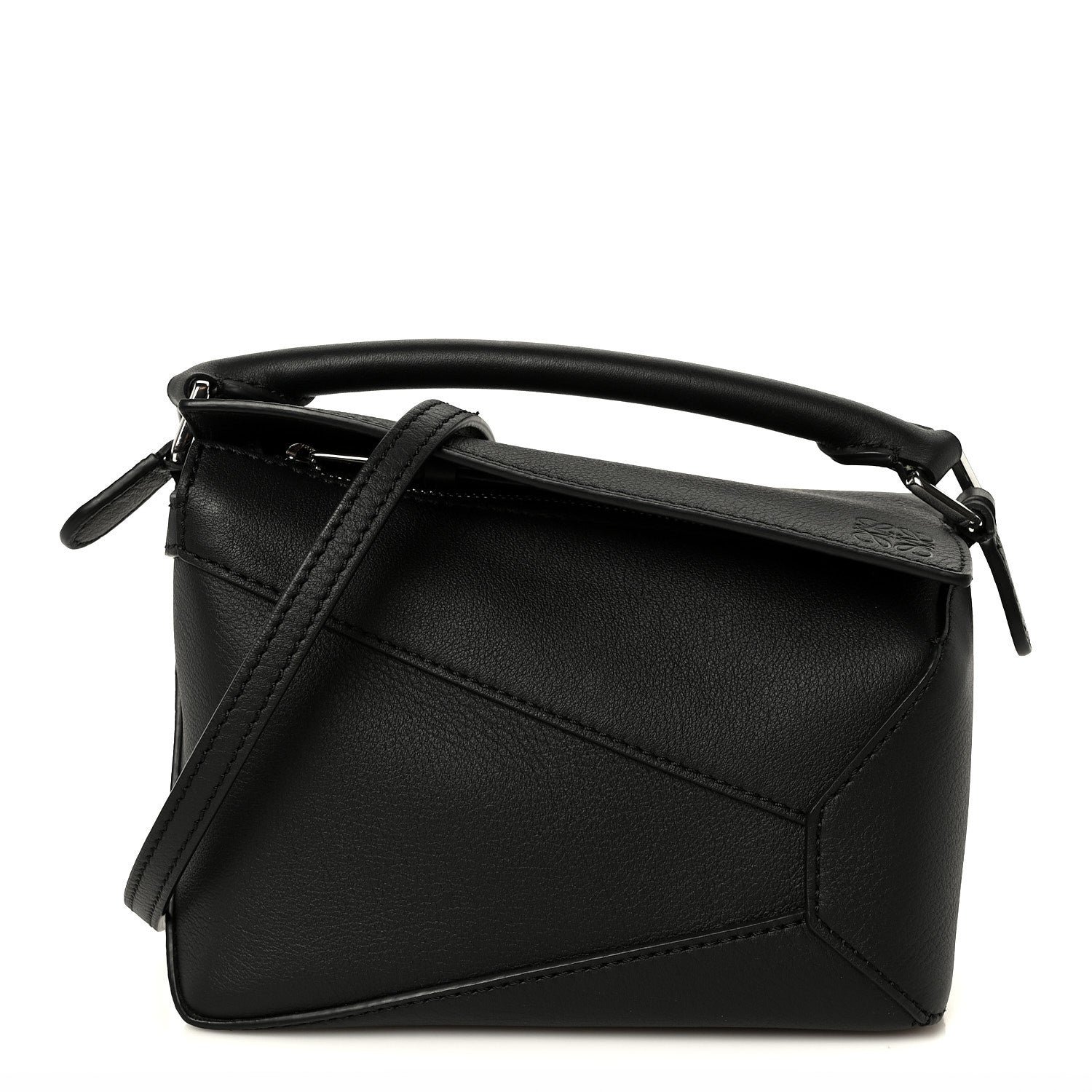 Loewe Calfskin Mini Puzzle Edge Bag Black