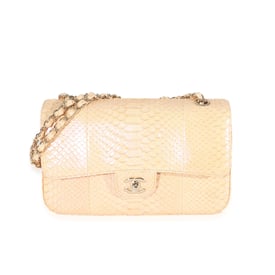 Chanel Chanel 19C Metallic Iridescent Pink Python Medium Classic Double Flap Bag