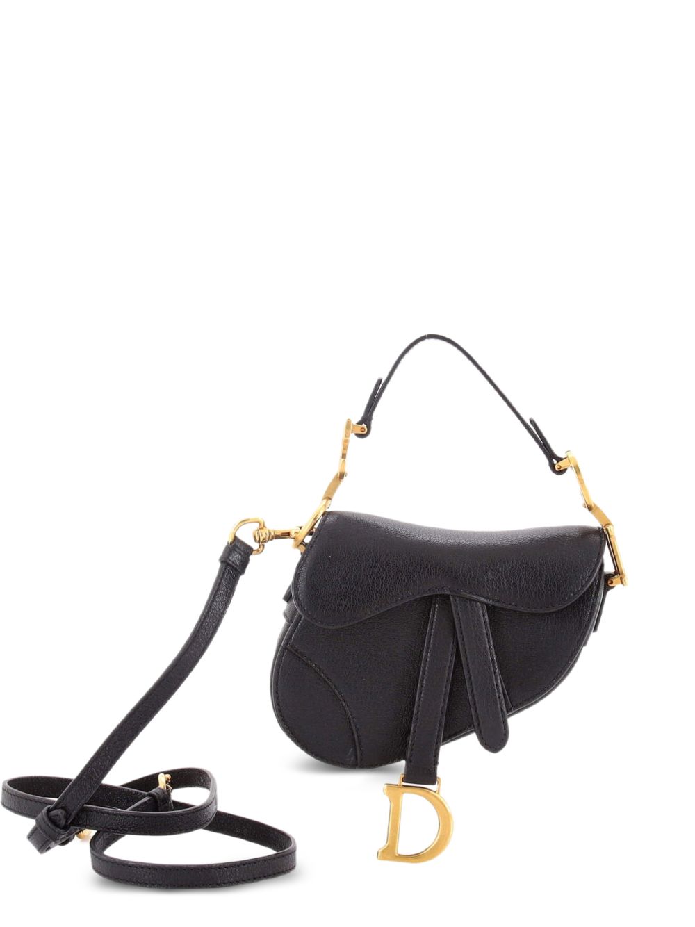 Saddle Handbag with Strap Leather Micro shoulder bag