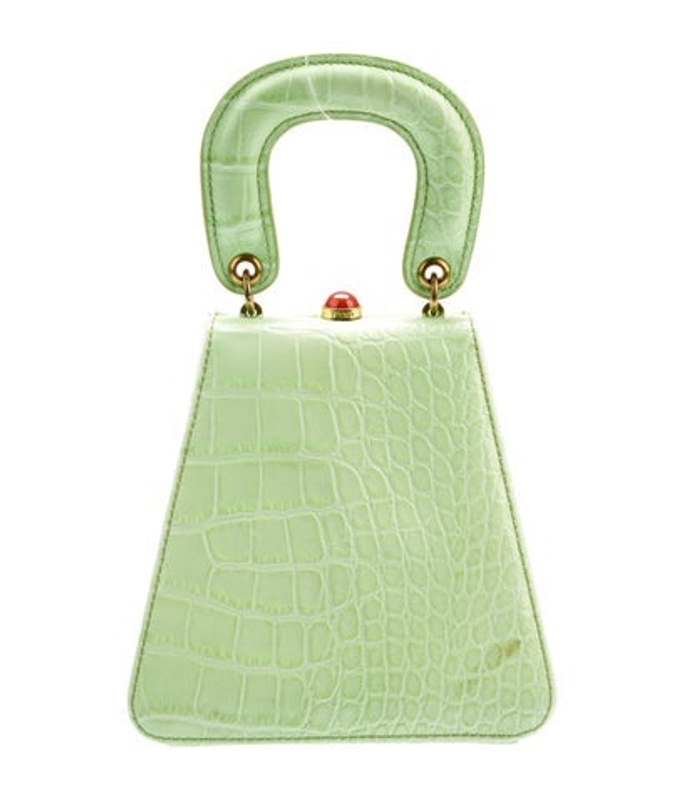 Staud Embossed Leather Top Handle Bag