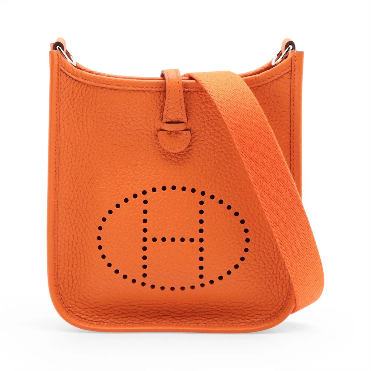 Hermès evelyn 16 TPM Amazon Taurillon Clemence Orange Silver Metal Fittings