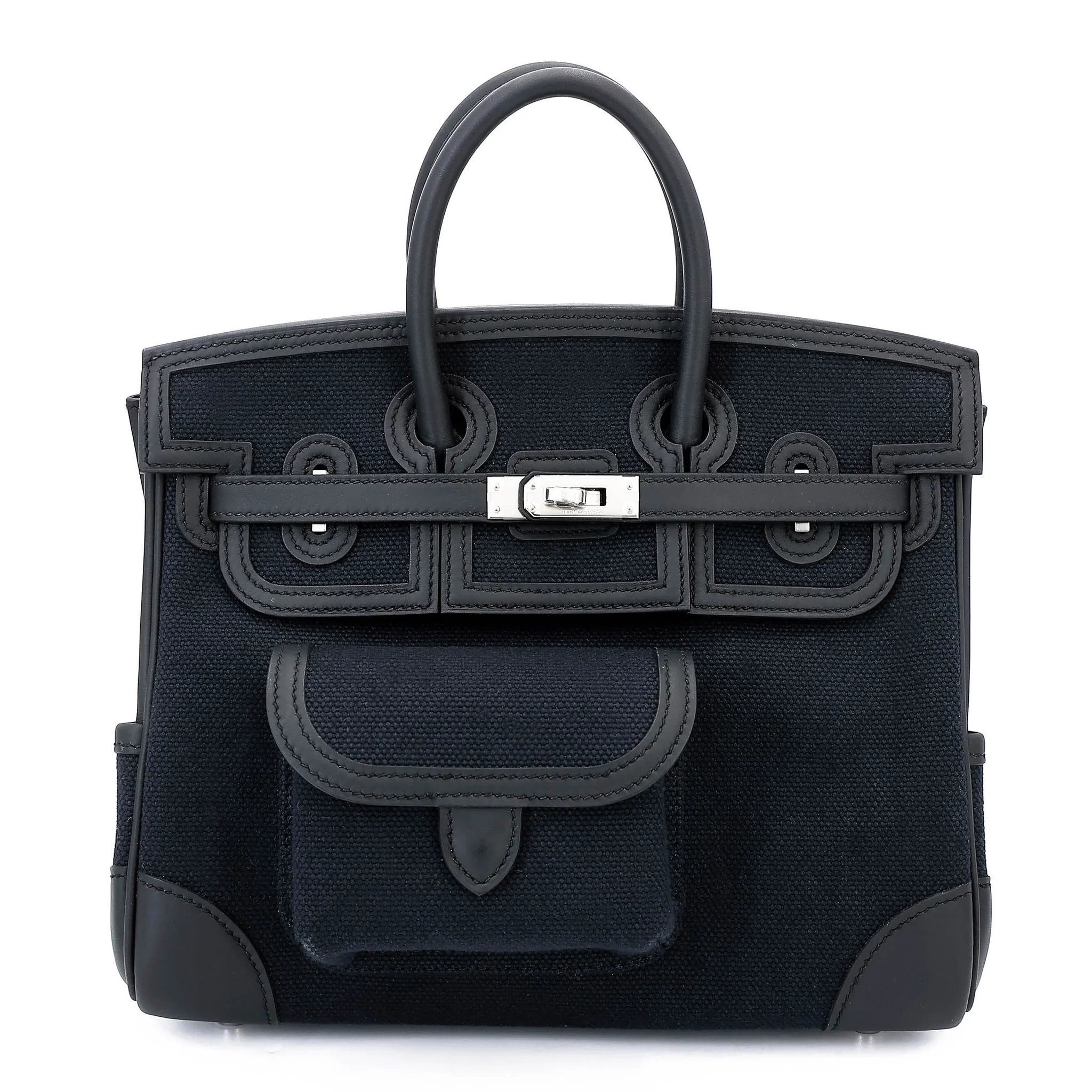 Hermes Brand New ( Rank N ) HERMÈS Limited Edition Birkin Cargo 25 Noir (89) Toile Goeland canvas Swift Palladium hardware G (2026)