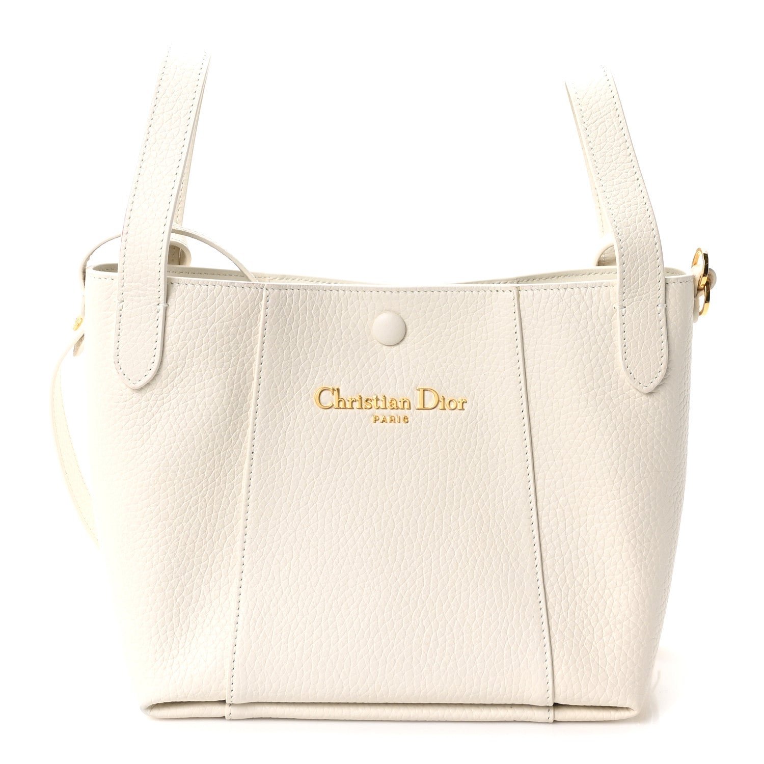 Christian Dior Calfskin Medium Signature Bucket Bag Latte