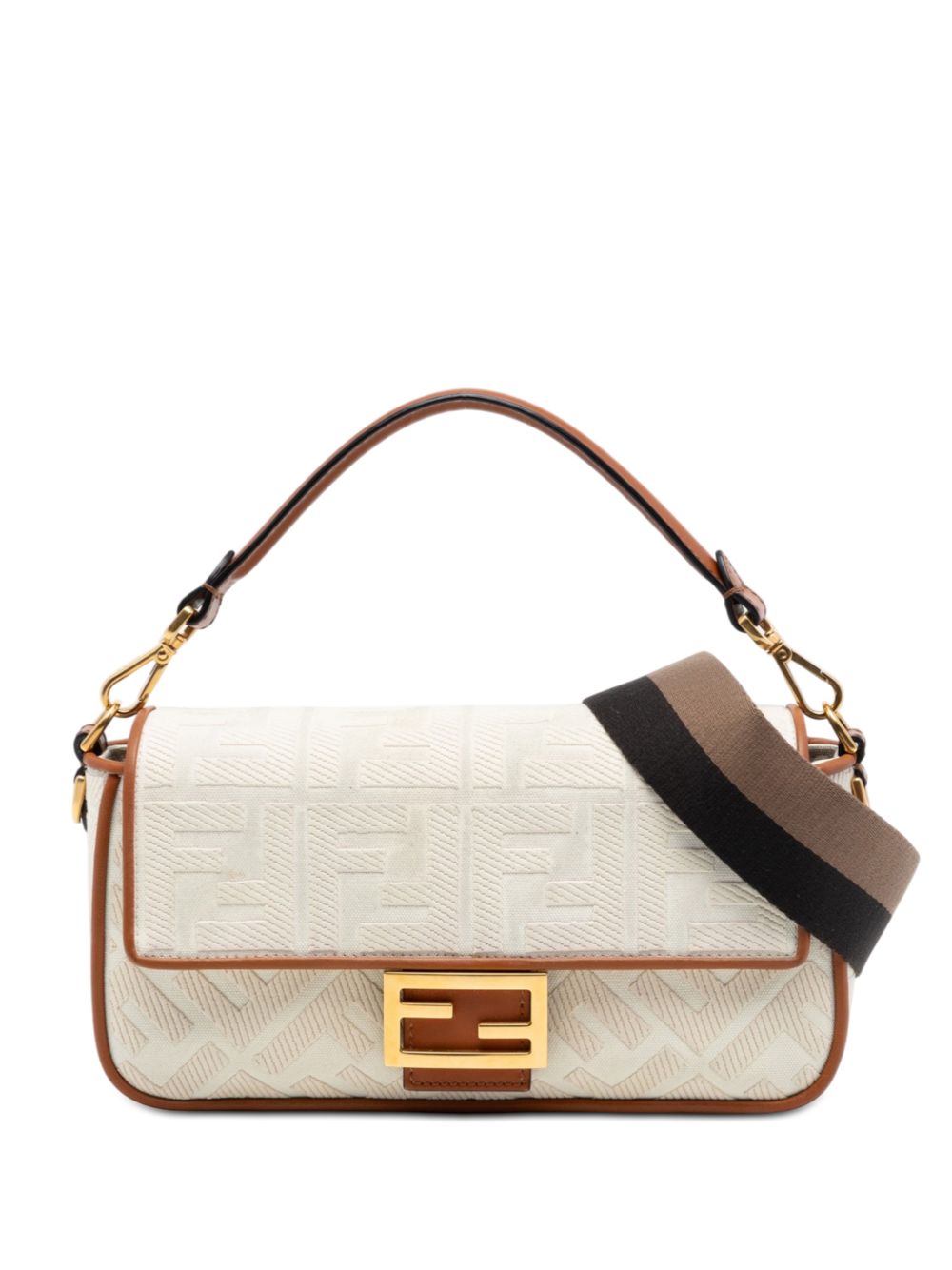 2010-2025 Zucca Embroidered Canvas Baguette satchel