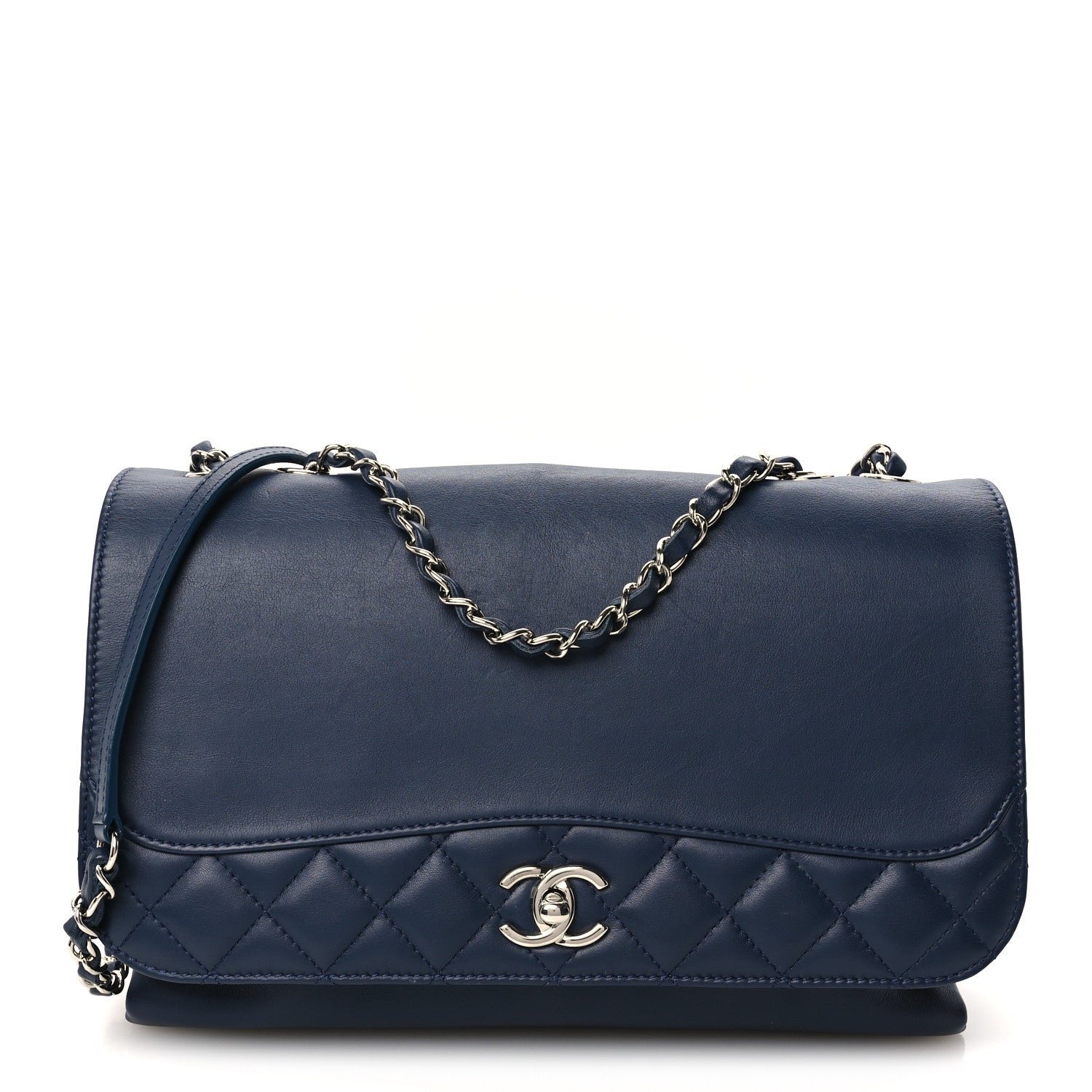 Chanel Calfskin Jumbo Tramezzo Flap Navy