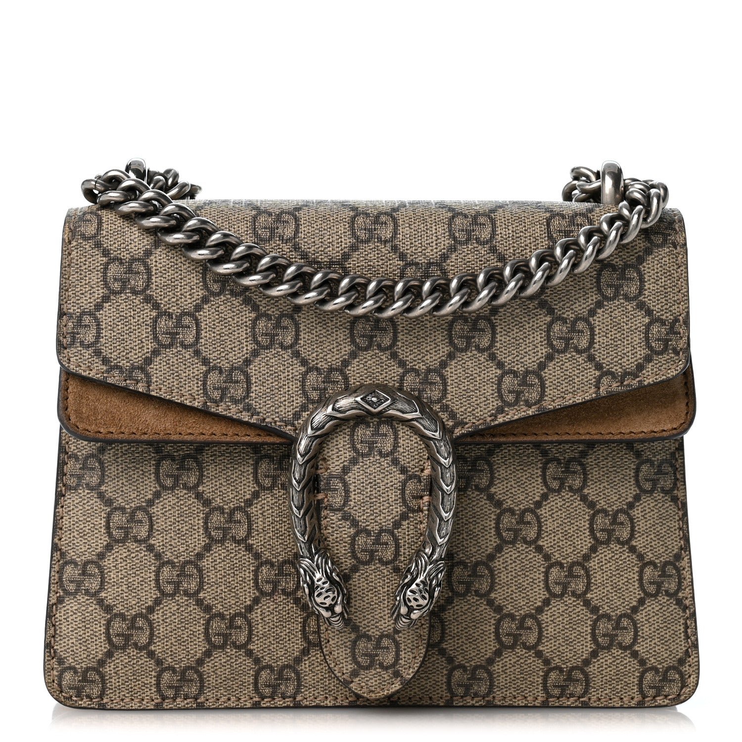 Gucci GG Supreme Monogram Mini Dionysus Shoulder Bag Taupe