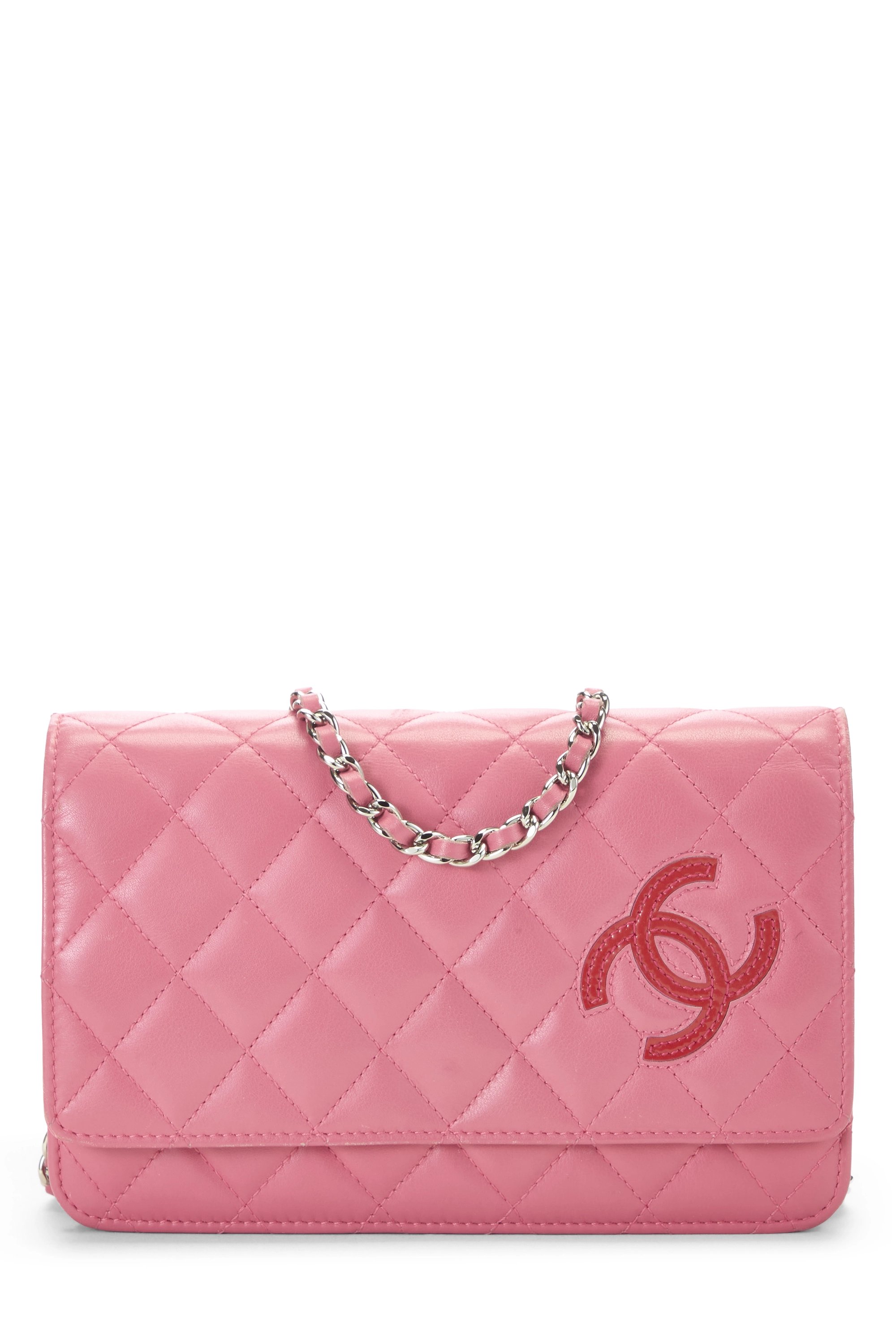 Pink Calfskin Wallet On Chain (WOC)