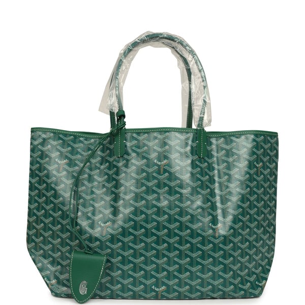 Goyard Goyard Goyardine Green Saint Louis PM Tote Bag Palladium Hardware