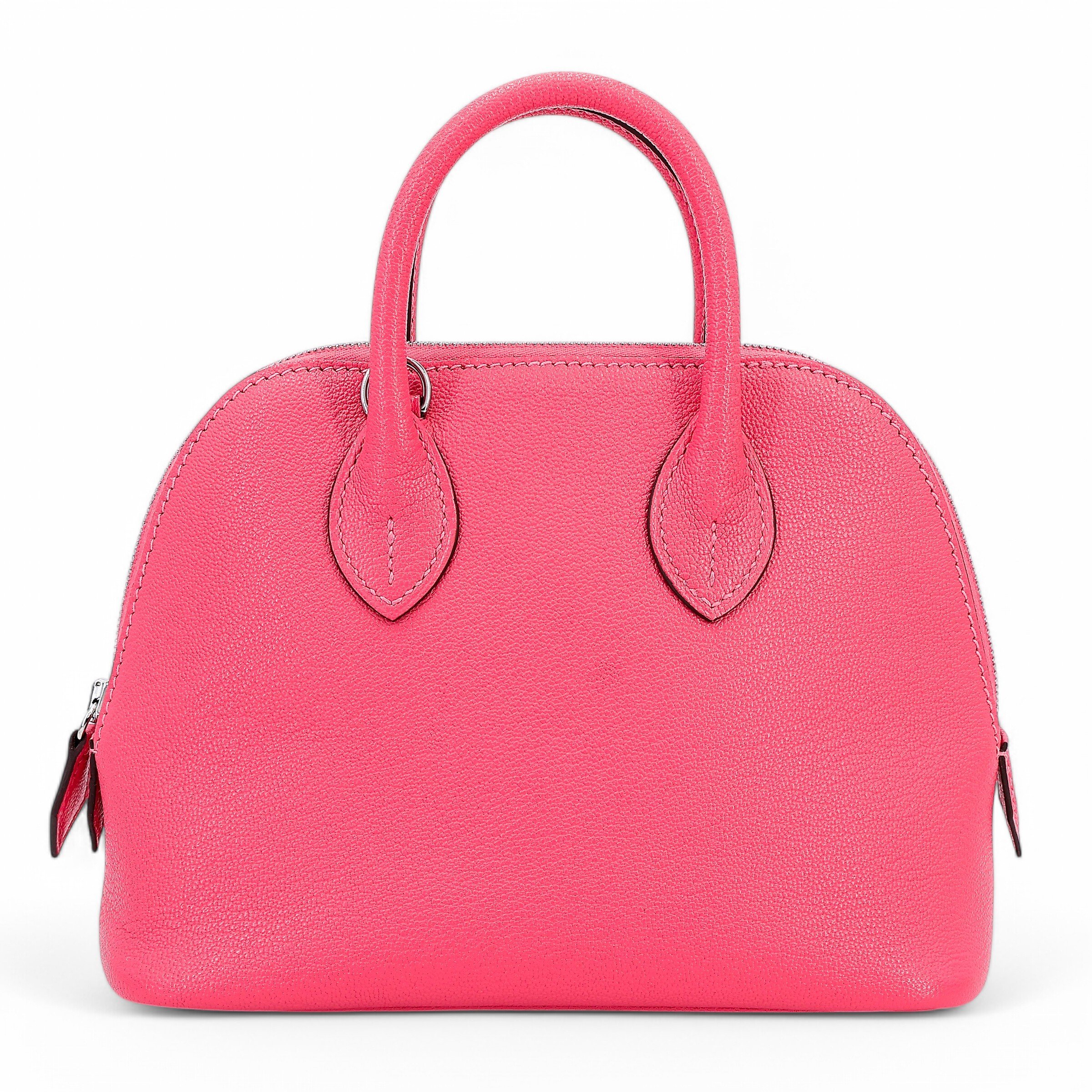 Hermes Unused ( Rank NS )  HERMÈS  Mini Bolide 1923 Rose Lipstick (U5) Chevre Palladium hardware B (2023)
