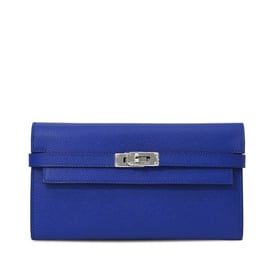 Hermes Bleu Electrique Epsom Kelly Wallet Palladium Hardware, 2012