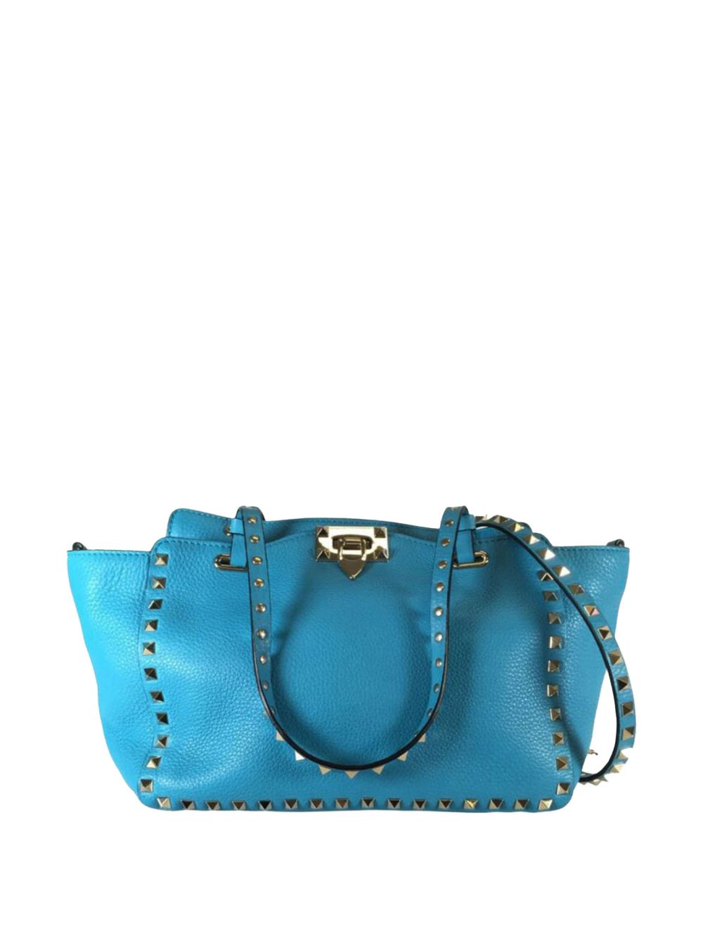 2010-2025 Small Grained Calfskin Rockstud Trapeze satchel