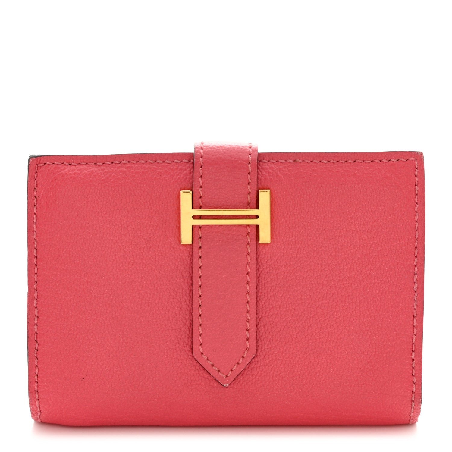 Hermes Chevre Mysore Mini Bearn Wallet Rose Lipstick