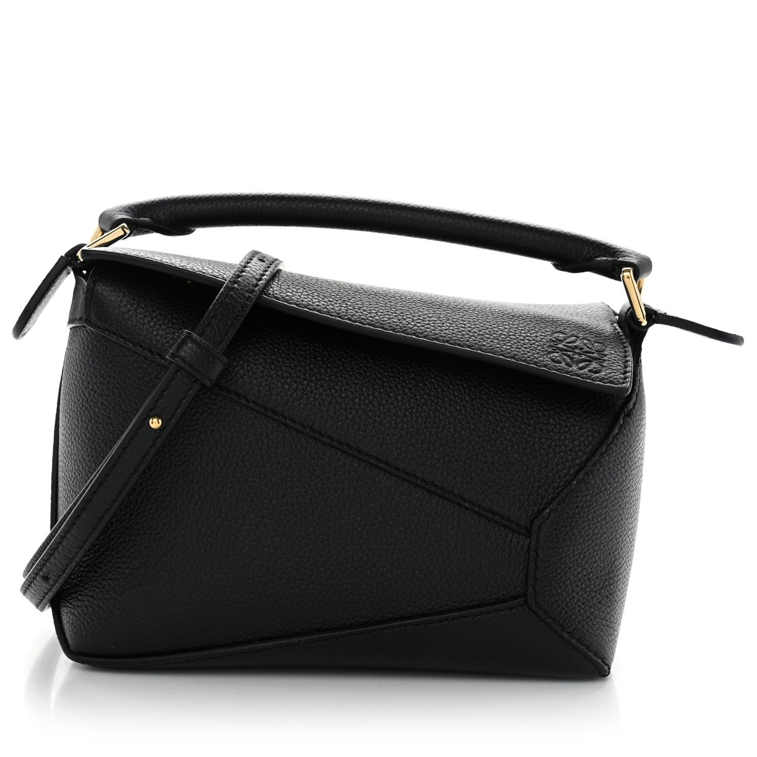 Loewe Calfskin Mini Puzzle Edge Bag Black