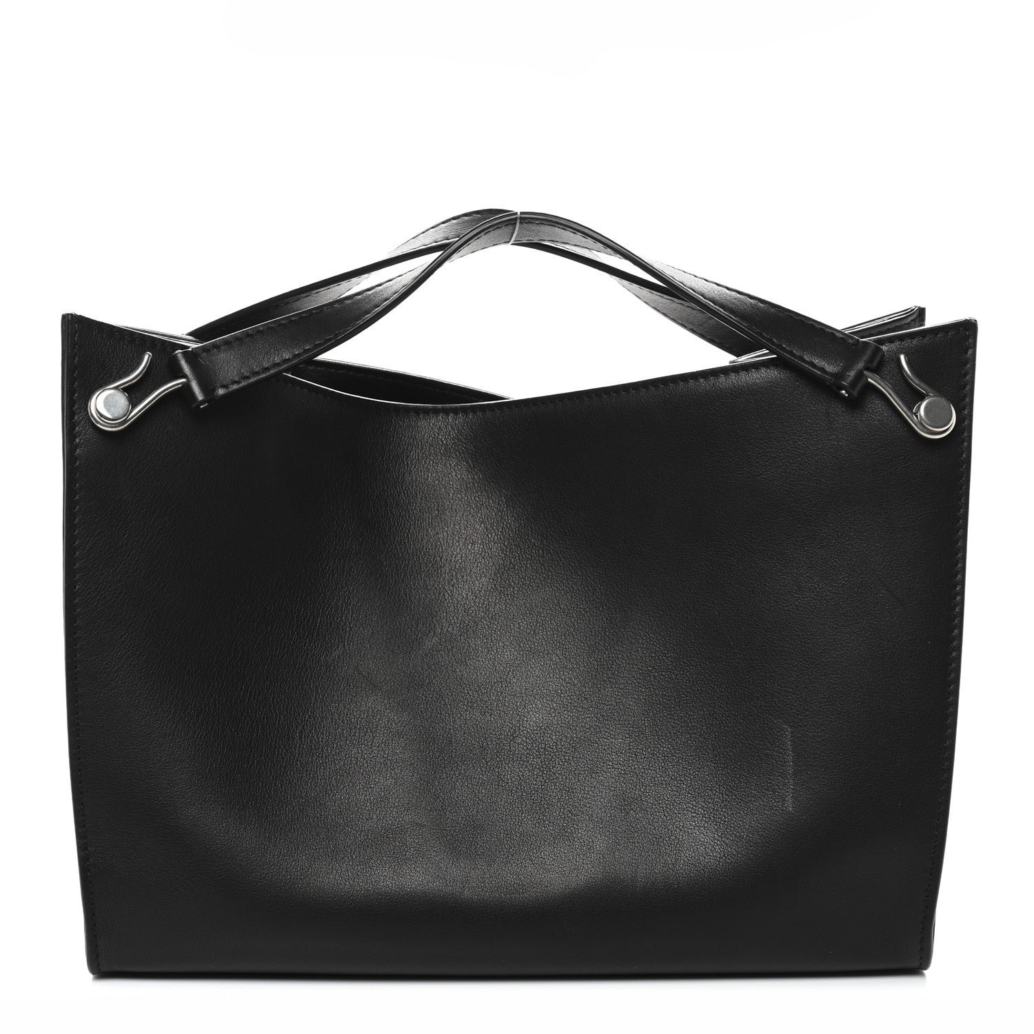 The Row Polished Saddle Calfskin Small Alexia Bag Black