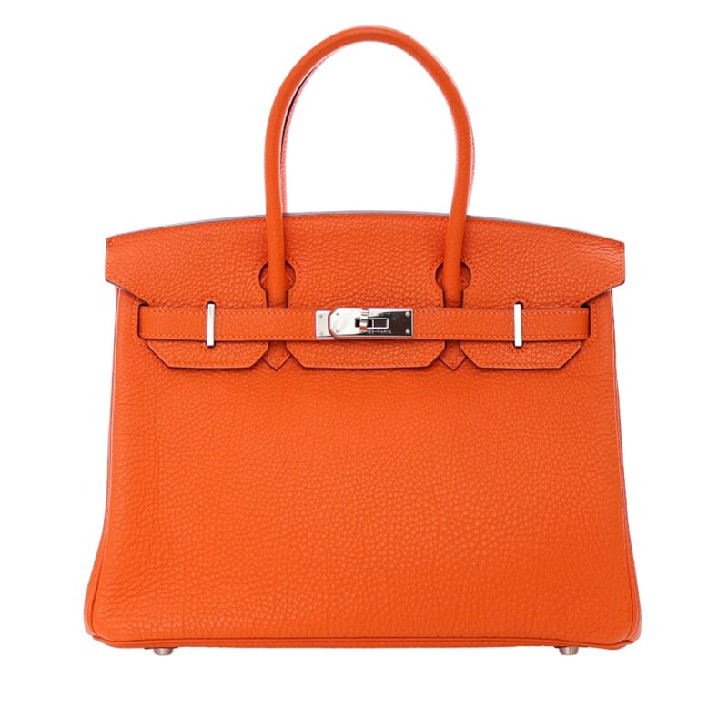 Hermes Orange Togo Birkin 30 Palladium Hardware, 2010