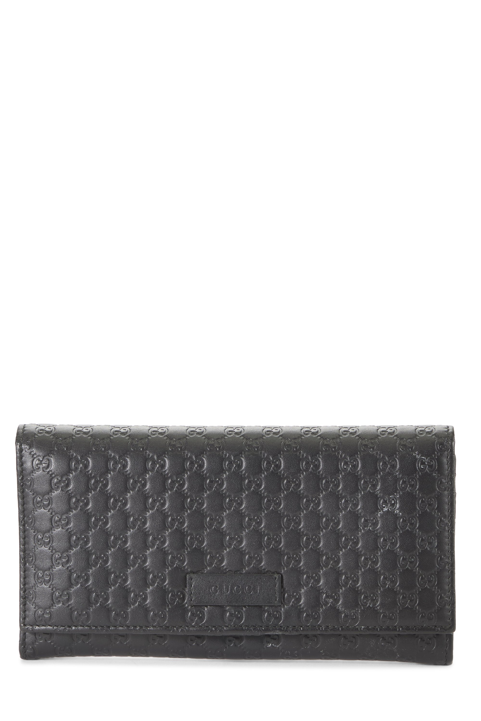 Black Microguccissima Leather Continental Wallet