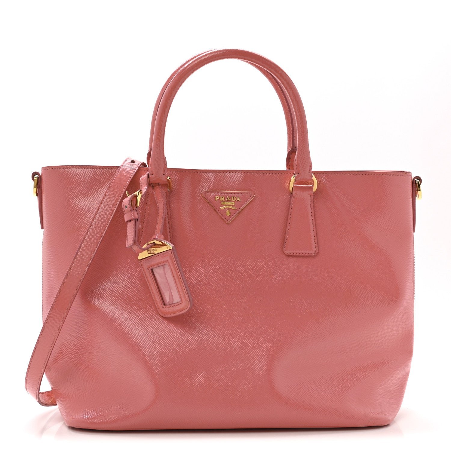 Prada Prada Saffiano Vernice Galleria Shopping Tote Begonia
